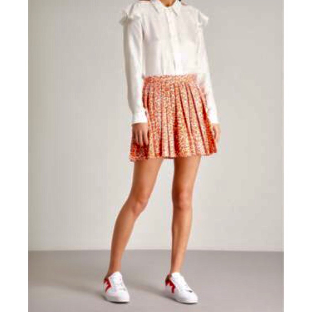 SOLD ON VESTIAIRE COLLECTIVE!! Maje ‘Jimone’ pleated flared mini-skirt. Size S - Picture 2 of 10